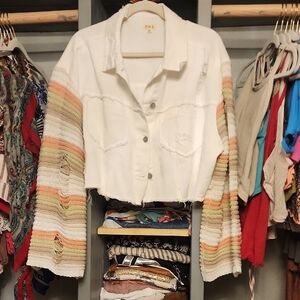 POL Women's White and Multicolor Jacket